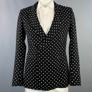 HAIDER ACKERMANN Size 42 Black White Polka Dot Viscose Sport Coat